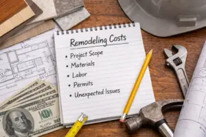 Reviewing a home remodeling cost estimate during the planning phase